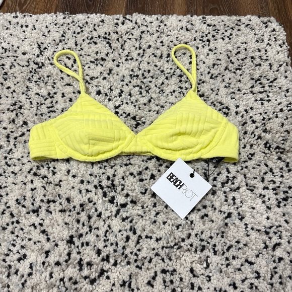 Beach Riot Yellow Bikini Top Large - Picture 3 of 11